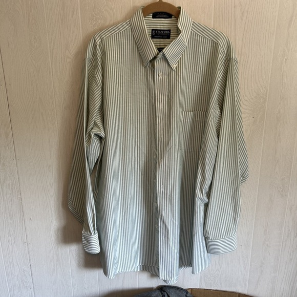 Mens Lot 5 Button Down Stafford‎ Dress Shirts 17 34/35 Multi Colors Stripes - Picture 6 of 7